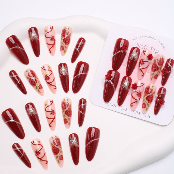 Romantic Floral Press-On Nail Set Bowlift