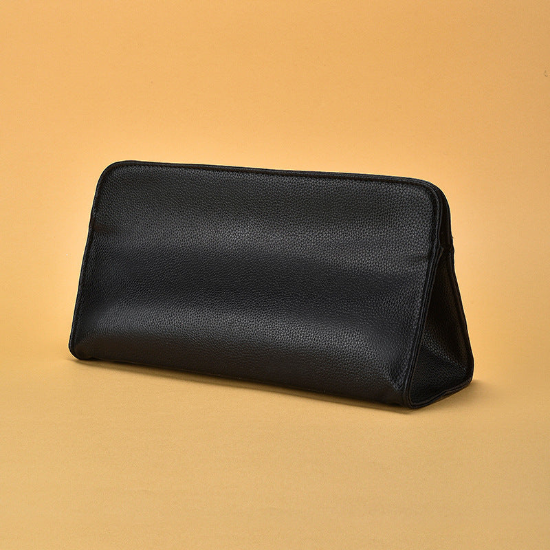 Textured Leather Cosmetic Pouch Bowlift