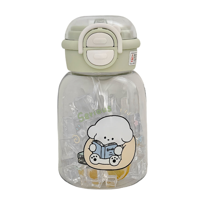 Women's water bottle with integrated fruit infuser and practical flip opening Bowlift