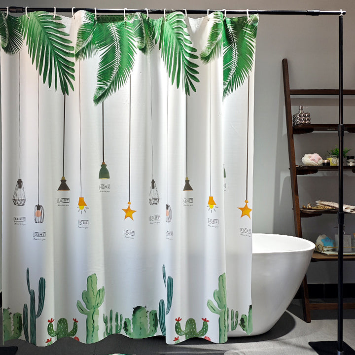 Tropical Garden Themed Shower Curtain Bowlift