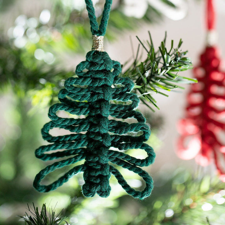 Macrame Christmas Tree Ornament Bowlift