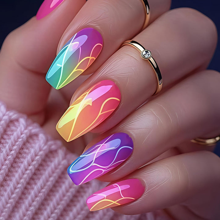 Colorful Gradient Nail Art Bowlift