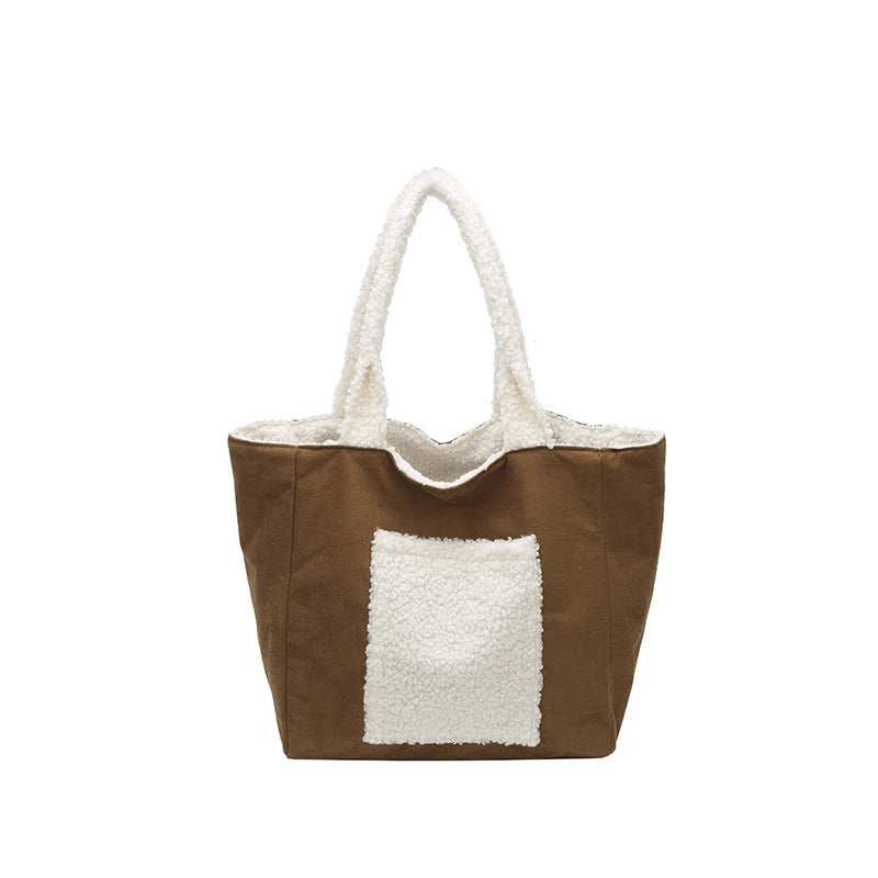 Cozy Sherpa Lined Tote Bag Bowlift