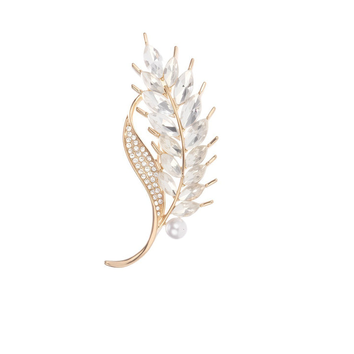 Elegant brooch with glitter stone and pearl Bowlift