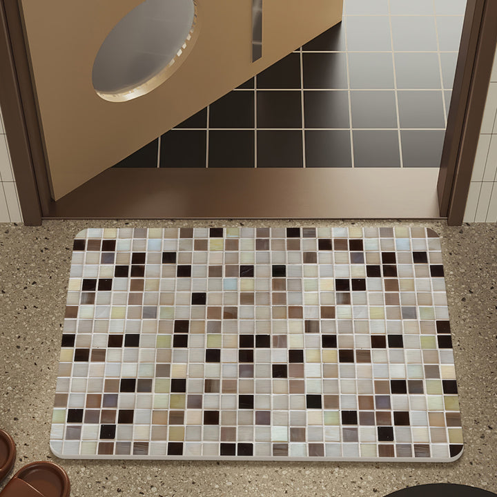 Mosaic Design Bath Mat Bowlift