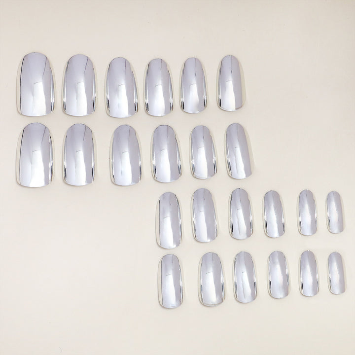 Metallic Glossy Press-On Nail Set Bowlift