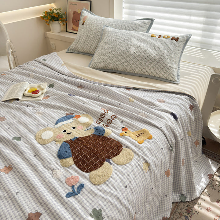Women Cozy Bedspread with Playful Penguin Design Bowlift