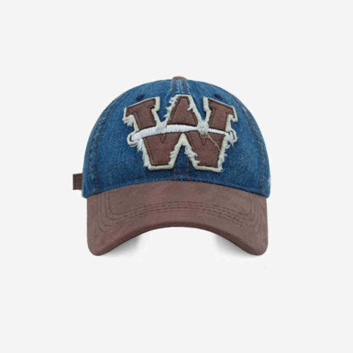 Men's Distressed Denim Baseball Cap Bowlift