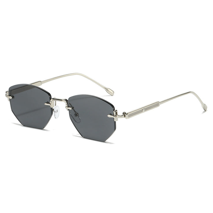 Geometric Frame Sunglasses with Elegant Gold Accents Bowlift