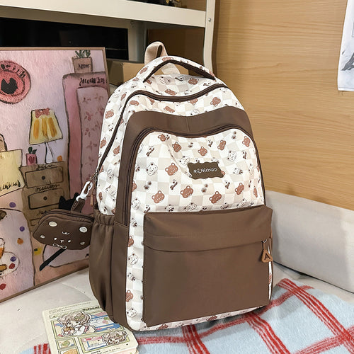 Cartoon-Themed Multi-Pocket School Backpack