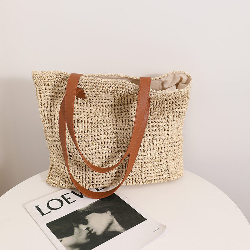 Natural braided tote bag Bowlift