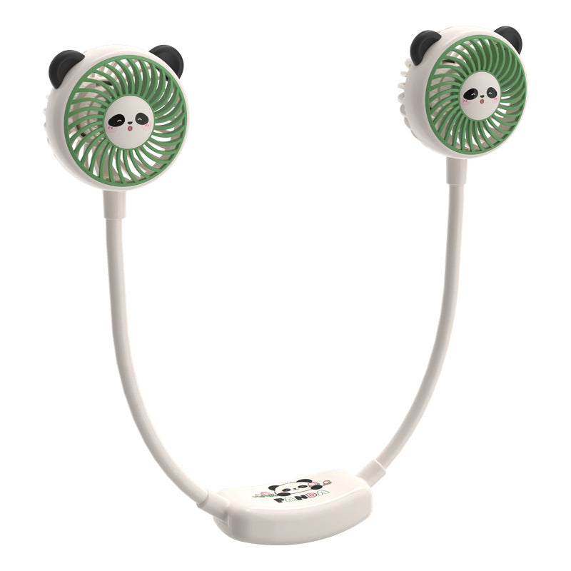 Unisex Portable Double Fan in Panda Design Bowlift