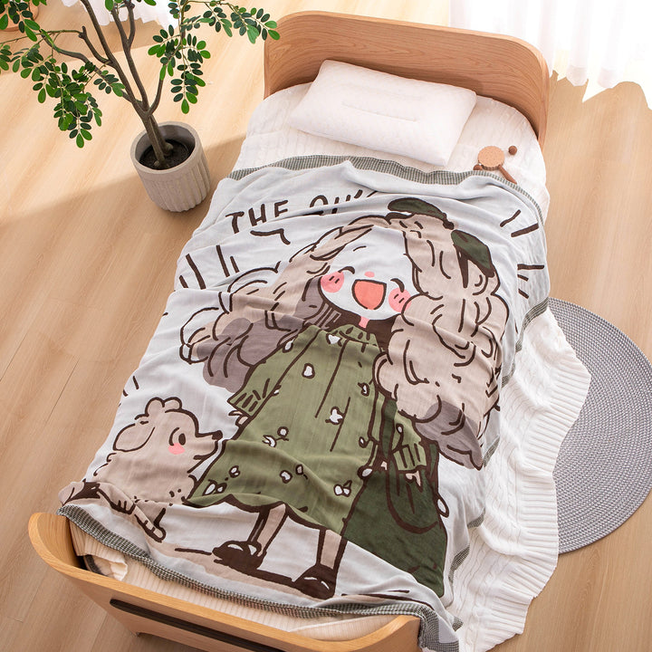 Ladies cuddly blanket with charming animal motif Bowlift