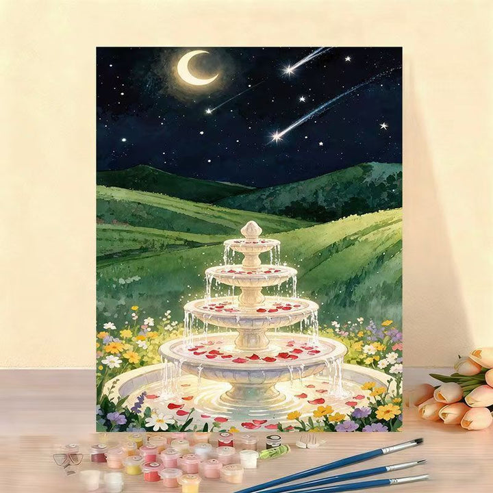 DIY Watercolor Fountain Paint by Numbers Kit Bowlift