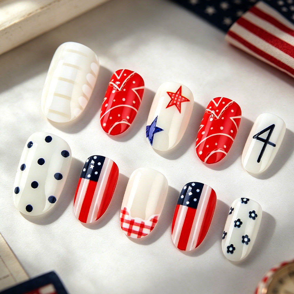 Patriotic Nail Art Design Bowlift