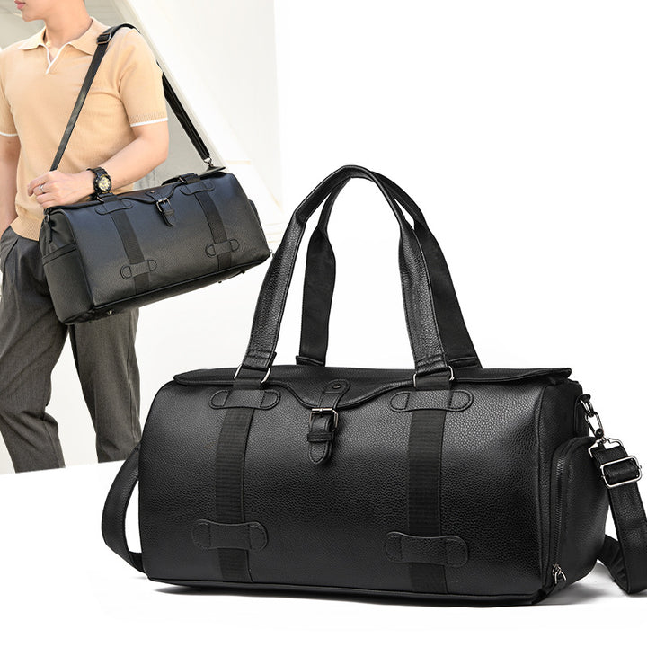 Premium Leather Weekender Duffel Bag Bowlift