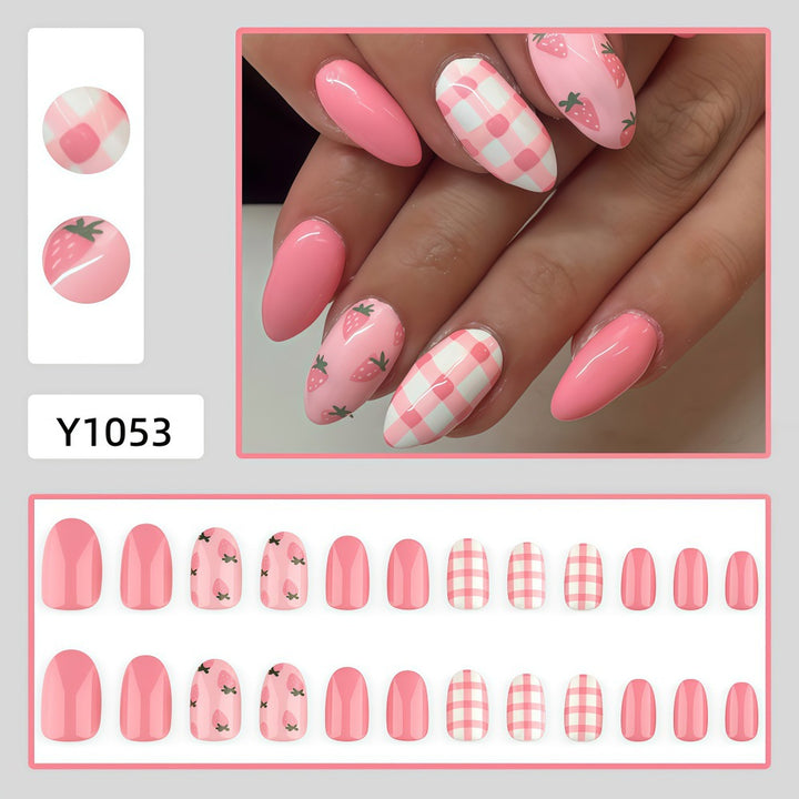 Artificial Nails in Spring Strawberry Design Bowlift