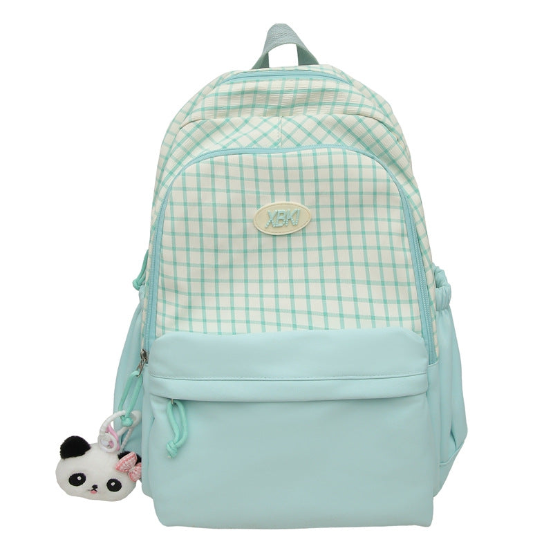 Chic Plaid Design School Backpack Bowlift