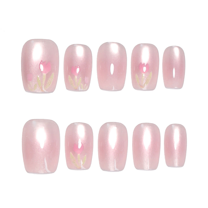 Artificial nail art with floral decorations Bowlift