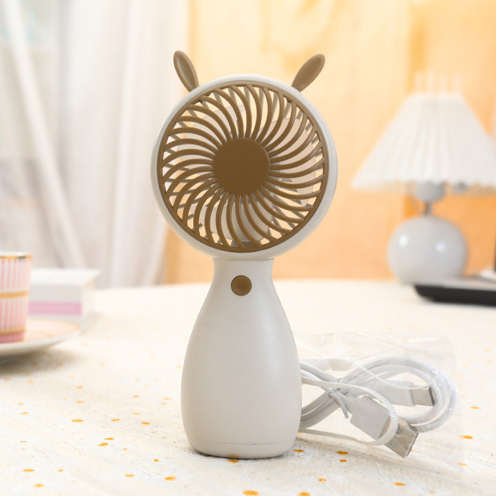 Women's Portable Mini Fan with Animal Ears and USB Charging Function Bowlift