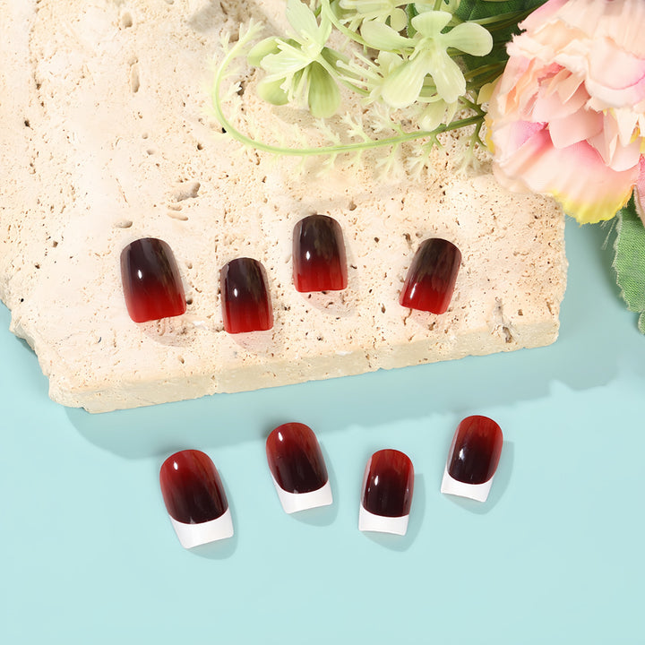 Elegant French Tip Artificial Nails Bowlift