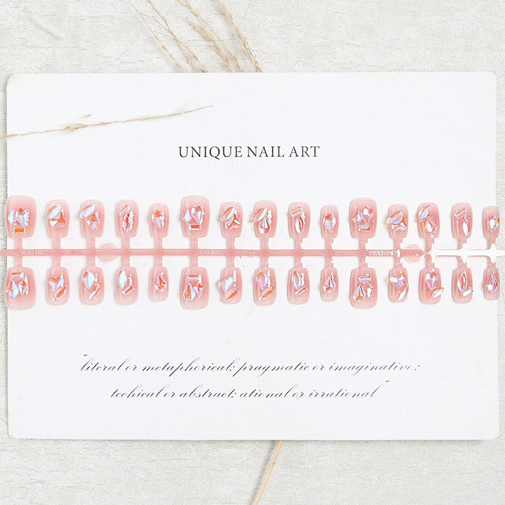 Acrylic nail set with sparkling holographic accents Bowlift