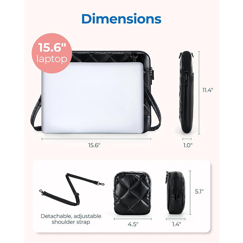 Padded Laptop Bag with Removable Shoulder Strap Bowlift