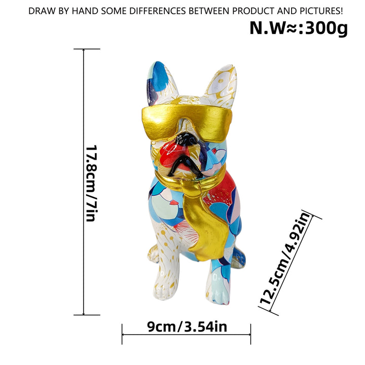 Colorful Bulldog Decoration Figure made of Resin Bowlift