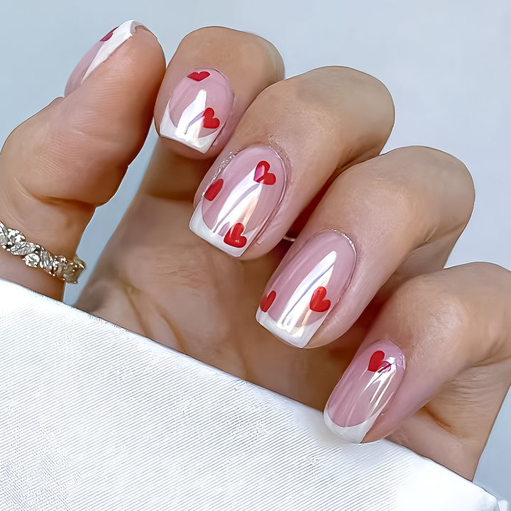 Heart-Embellished Gel Nail Art Set Bowlift