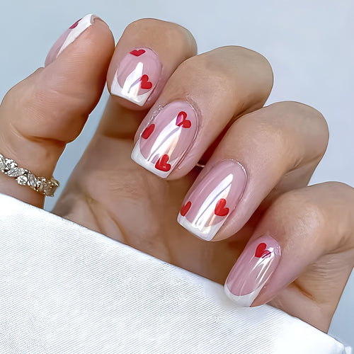 Heart-Embellished Gel Nail Art Set Bowlift