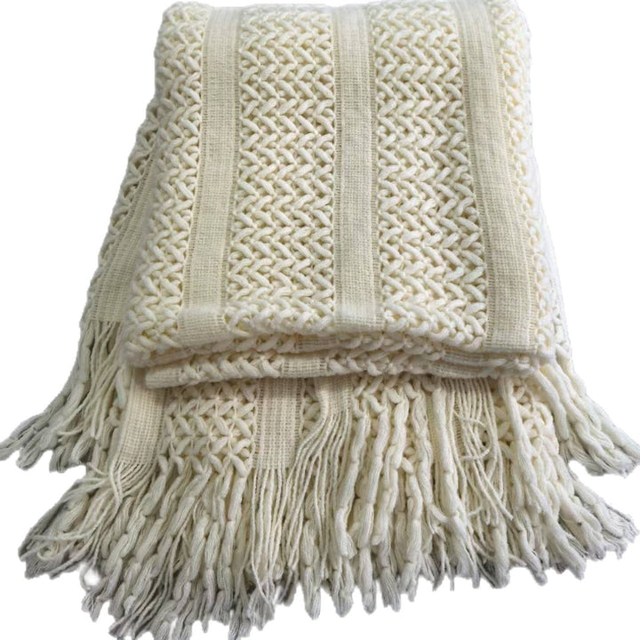 Textured Knit Throw Blanket Bowlift