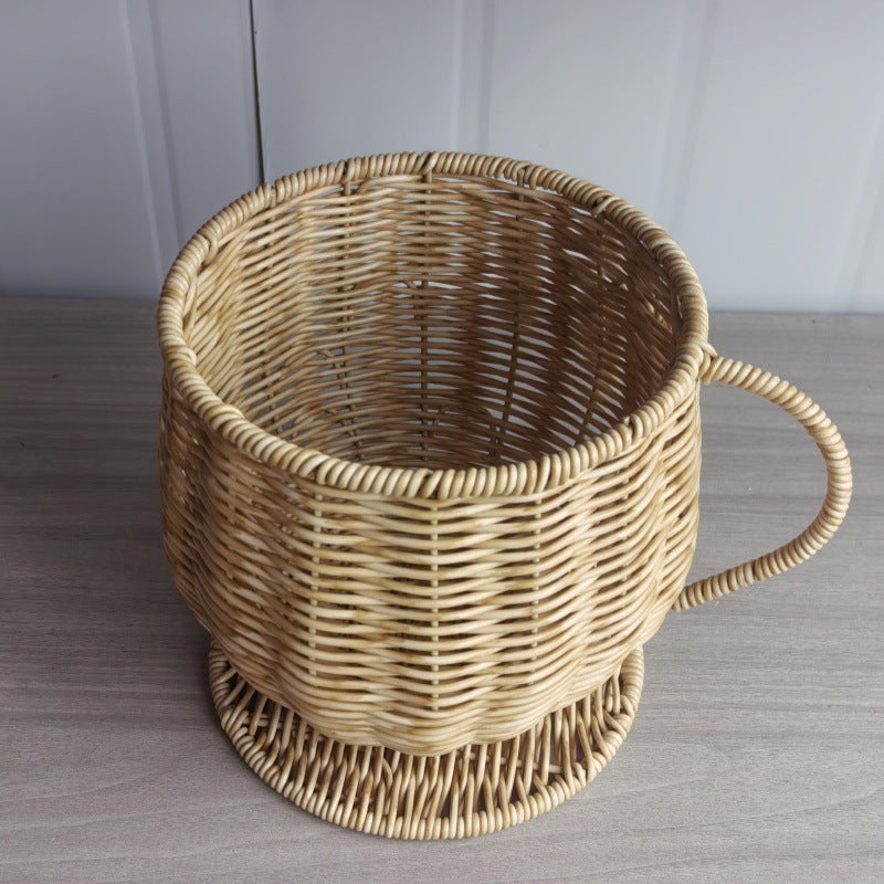 Handcrafted Natural Wicker Planter Bowlift