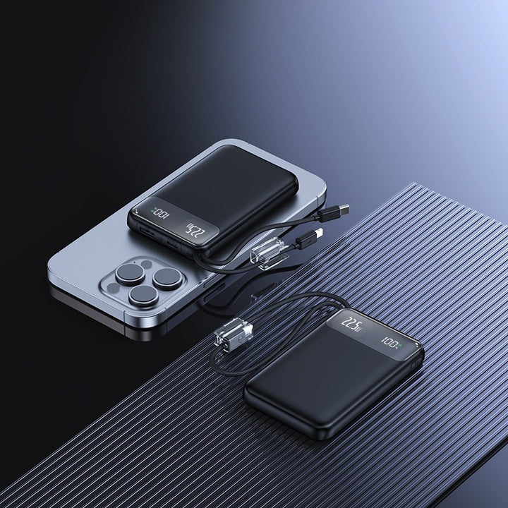Slim Powerbank with digital charge level display and fast charging function Bowlift