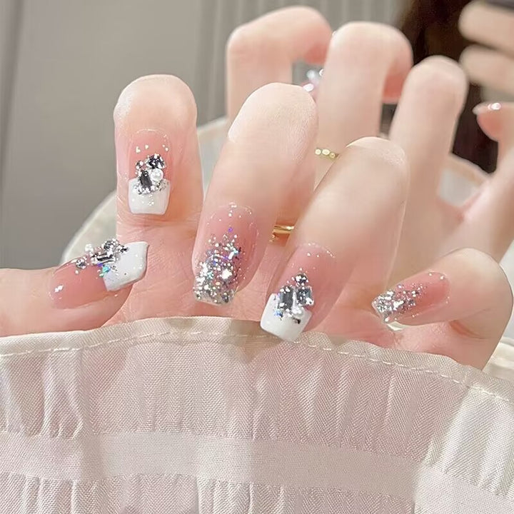 Elegant Botanical Press-On Nails Bowlift