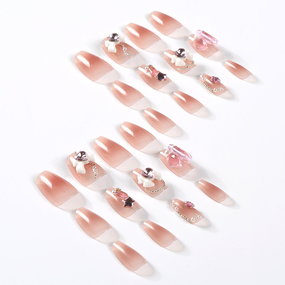 Artistic 3D Floral Press-On Nail Set Bowlift