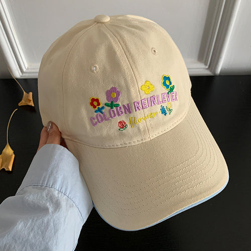 Women's Floral Embroidered Adjustable Cap Bowlift