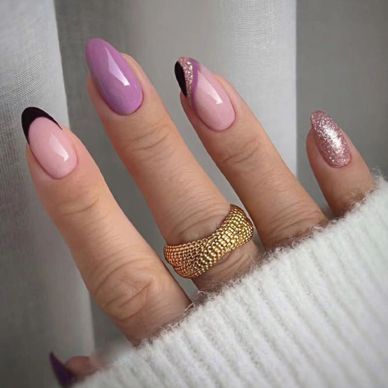 Artistic Heart-Accent Press-On Nail Set Bowlift