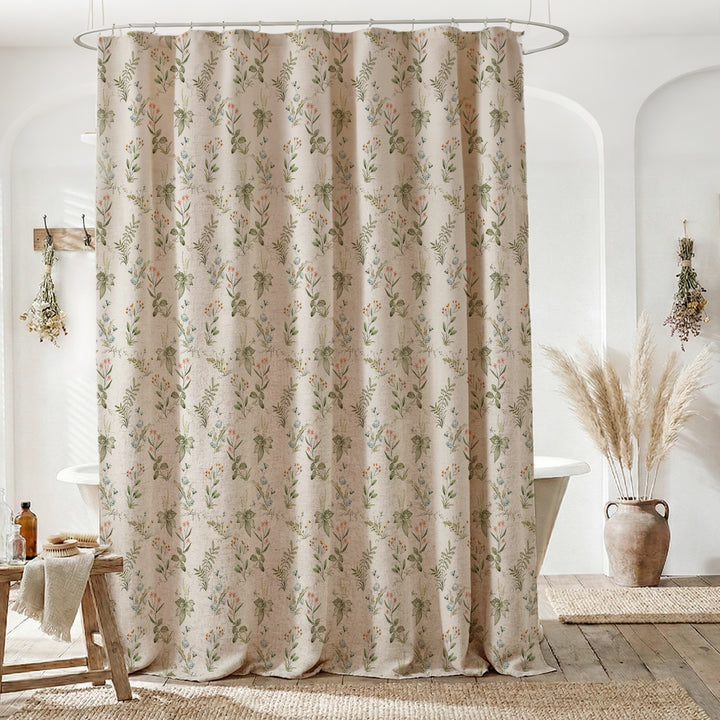 Floral Embroidered Shower Curtain Bowlift