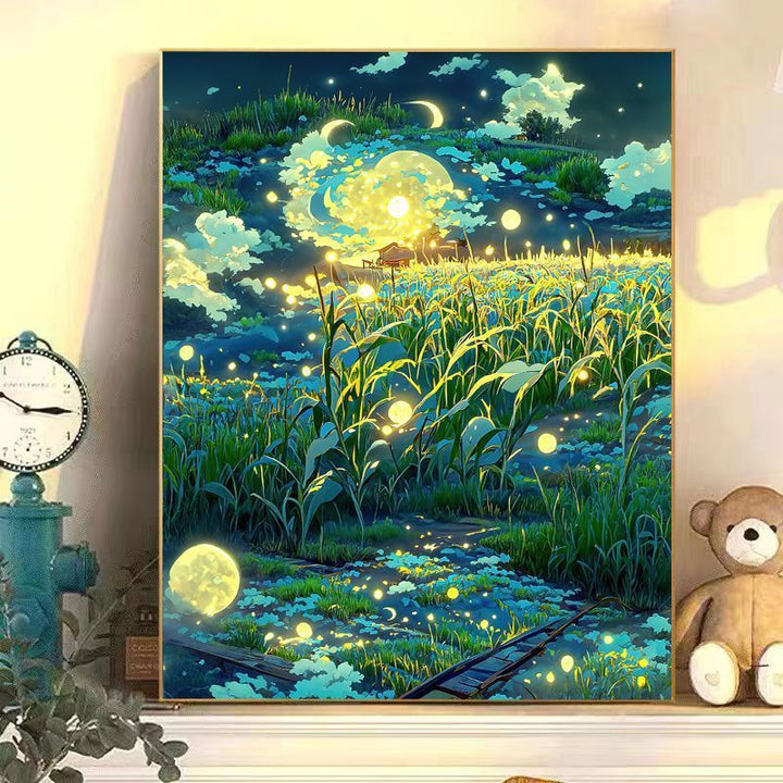 Enchanting Moonlit Landscape Canvas Art Bowlift