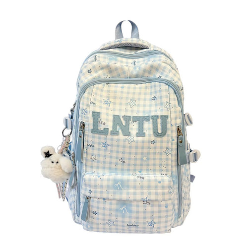 Stylish Checkered Backpack Bowlift