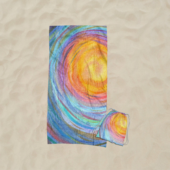 Beach towel with elaborate wave design Bowlift