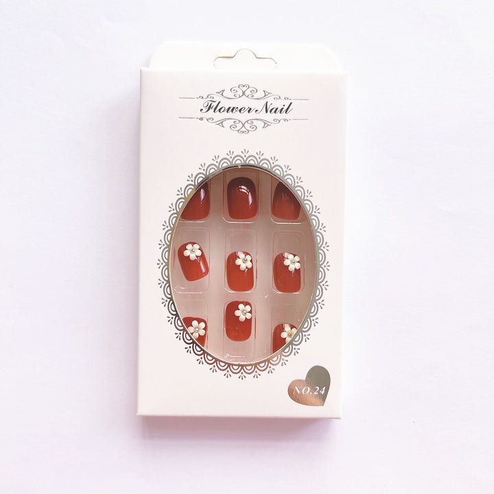 Elegant artificial nails with floral designs Bowlift