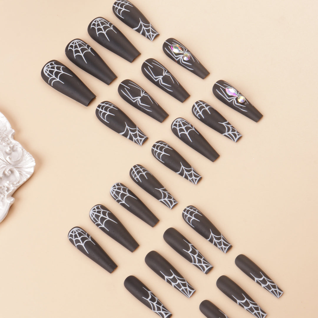 Artistic Spider-Themed Press-On Nails Bowlift