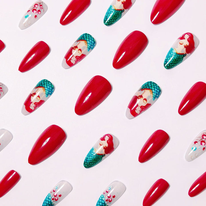 Mermaid motif artificial nails Bowlift