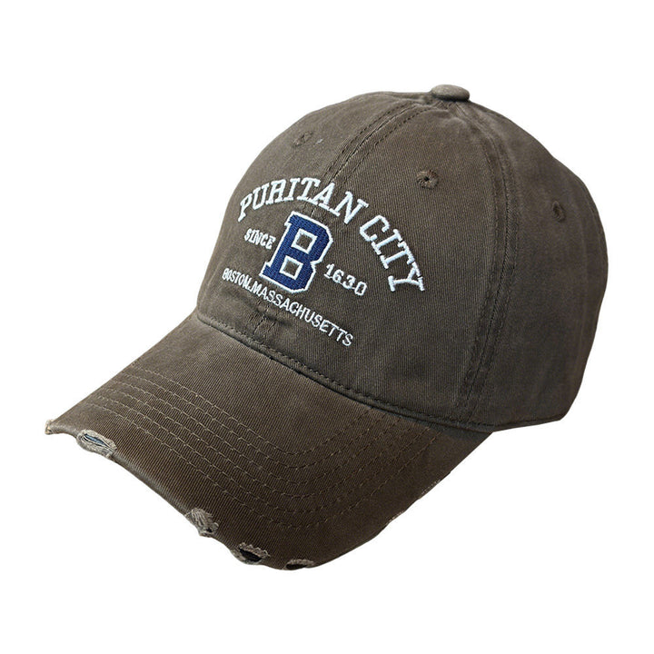 Men's Distressed Cotton Baseball Cap Bowlift 1784270269