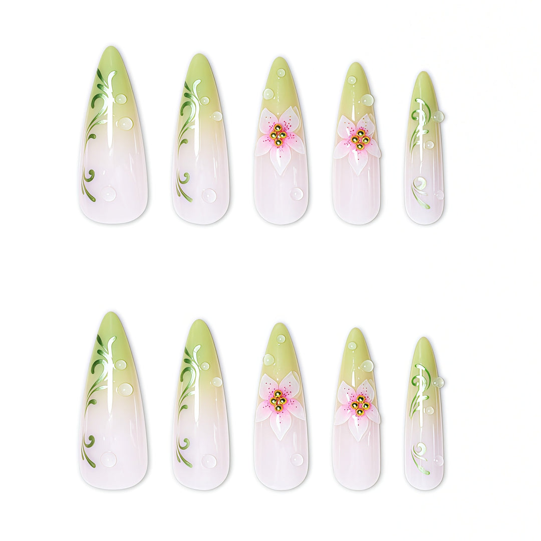 Elegant Stiletto Nail Art Extensions Bowlift