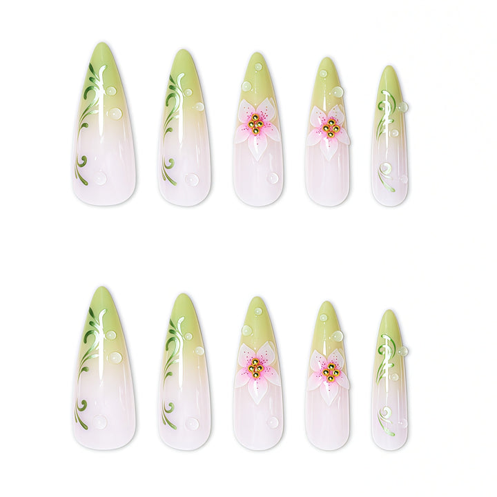 Elegant Stiletto Nail Art Extensions Bowlift