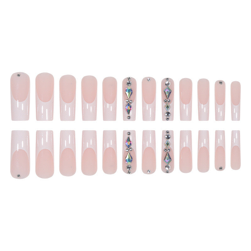 Artificial nail set with glamorous rhinestones and 3D decorations Bowlift
