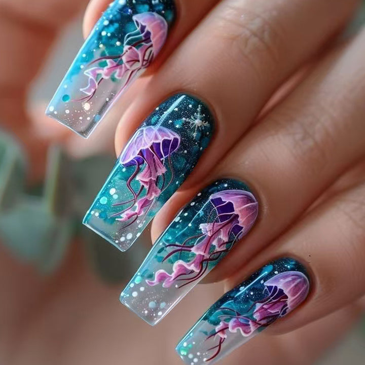 Artistic Jellyfish Nail Art Bowlift