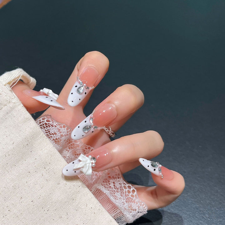 Glamorous Crystal-Studded Stiletto Press-On Nails Bowlift
